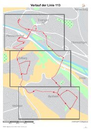 Verlauf der Linie 113 - Deutschlandturnier Esslingen