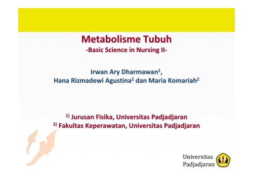 Metabolisme Tubuh - Fisika Universitas Padjadjaran