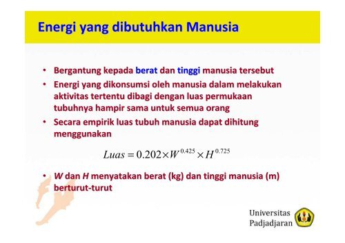 Metabolisme Tubuh - Fisika Universitas Padjadjaran