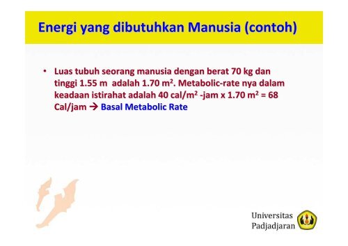 Metabolisme Tubuh - Fisika Universitas Padjadjaran