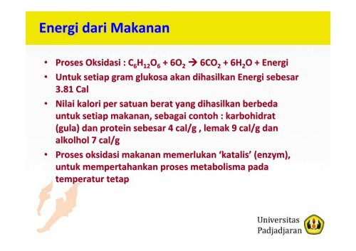 Metabolisme Tubuh - Fisika Universitas Padjadjaran