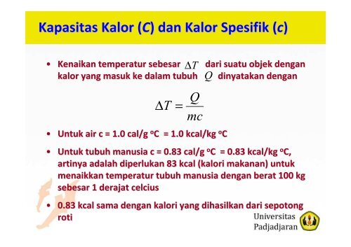 Metabolisme Tubuh - Fisika Universitas Padjadjaran