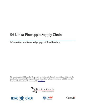 Sri Lanka Pineapple Supply Chain - LIRNEasia