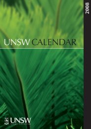 Calendar - UNSW Handbook - University of New South Wales