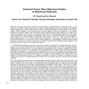 Coloured Tracer Fibre Migration Studies in Nonwoven Materials