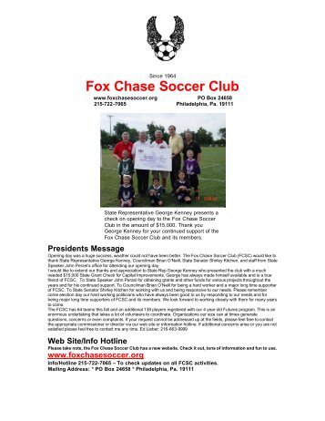 fall 2004 newsletter - Fox Chase Soccer Club