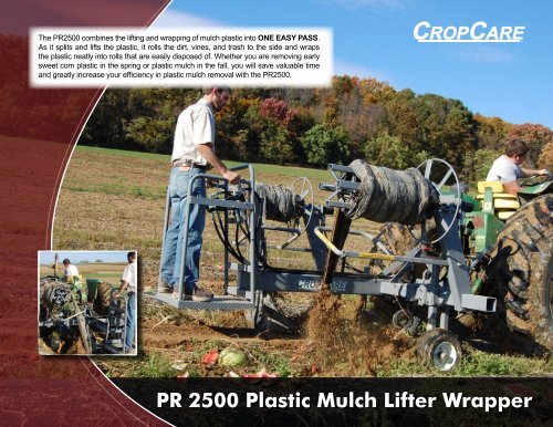 PR 2500 Plastic Mulch Lifter Wrapper - CropCare Equipment