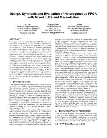 Design, Synthesis and Evaluation of Heterogeneous FPGA with ...