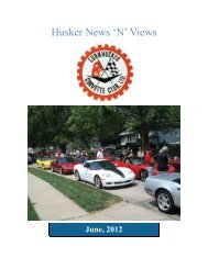 Husker News 'N' Views - Cornhusker Corvette Club