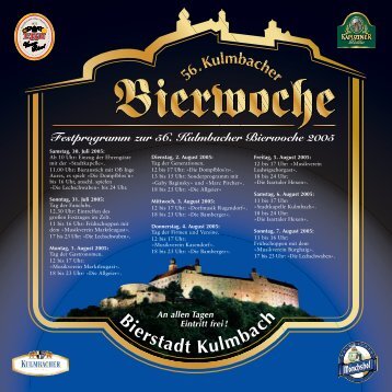 Festprogramm zur 56. Kulmbacher Bierwoche ... - Kulmbacher Land