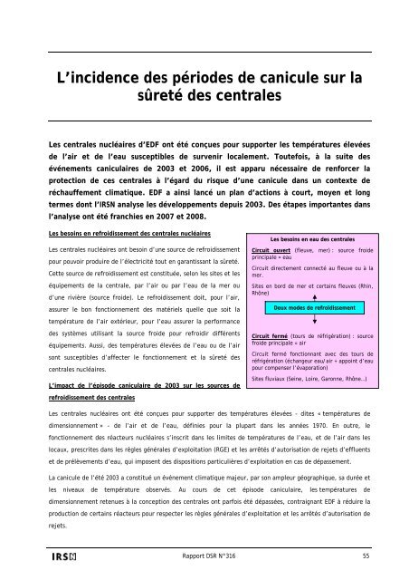 Point de vue de l'IRSN sur la sûreté et la radioprotection du parc ...