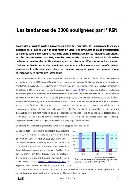 Point de vue de l'IRSN sur la sûreté et la radioprotection du parc ...