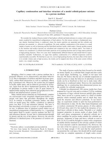 Capillary condensation and interface structure of a model colloid ...