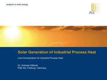 Solar Generation of Industrial Process Heat