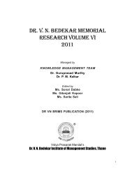 Dr. VN Bedekar Memorial Research Volume VI 2011 - VPMThane.org
