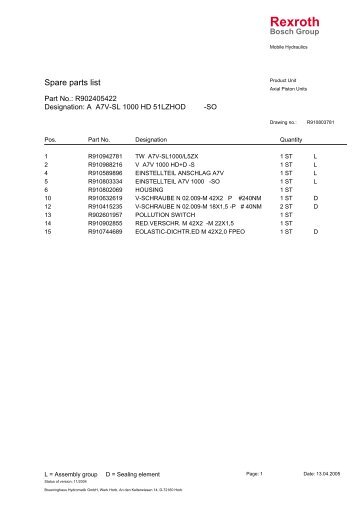 aa7v-sl1000hd51lzhod - DDKS Industries, hydraulic components ...