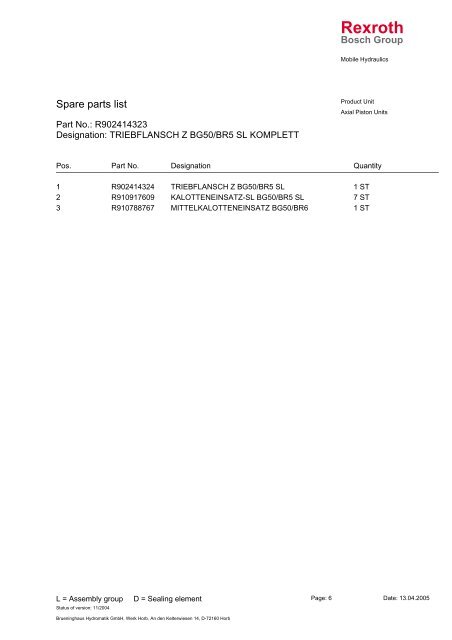 aa7v-sl1000hd51lzhod - DDKS Industries, hydraulic components ...