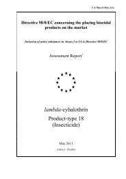 Lambda-cyhalothrin (assessment report as ... - CIRCA - Europa