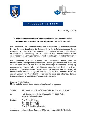 Kooperation mit Unfallkrankenhaus Berlin - SanitÃ¤tsdienst ...
