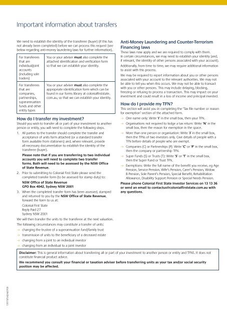 Managed Investment Funds - Colonial First State