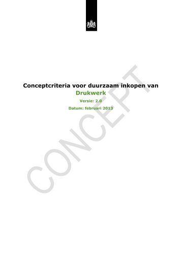 Conceptcriteria voor duurzaam inkopen van Drukwerk - Kvgo