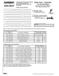 Order Form - Turboship 7 & 10 Line Parts - Sargent Locks