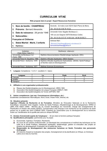 CV. Bernard Chanfreau EU2009 - Isped