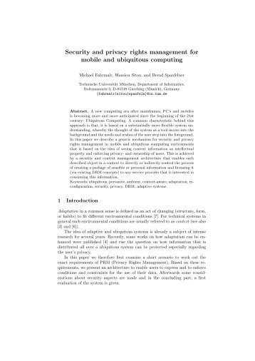 Digital Rights Management for Mobile- and Ubiquitous Computing