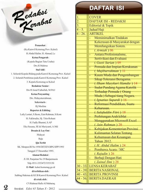 Kerabat Edisi 66 - Kanwil Kemenag Provinsi Kalimantan Selatan