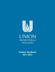 Student Handbook 2011-2012 - Union Presbyterian Seminary