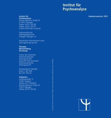 programm 06/07 - Psychoanalytische Arbeitsgemeinschaft Stuttgart ...