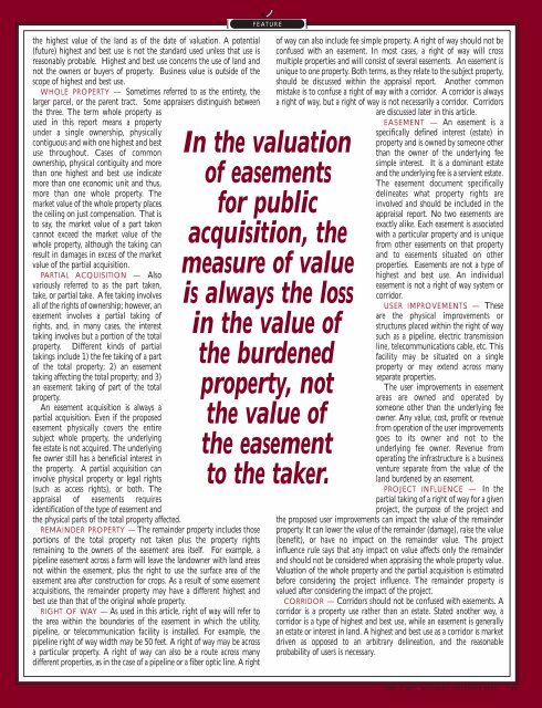 The Appraisal of Easements - International Right of Way Association