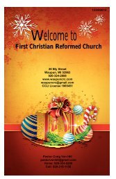 December 30 - First Christian Reformed Church