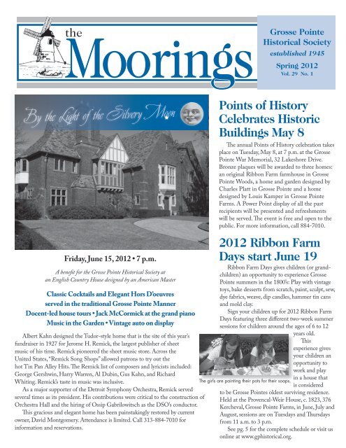 2012 Spring - Volume 29 No.1 - Grosse Pointe Historical Society