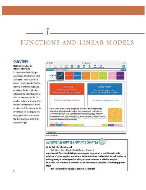 FUNCTIONS AND LINEAR MODELS - Home Page