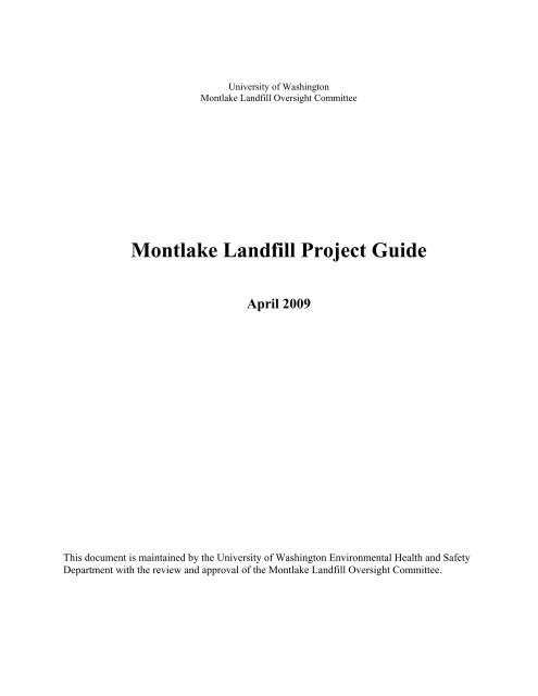 Montlake Landfill Project Guide - Environmental Health and Safety ...