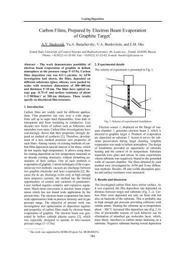 Carbon Films, Prepared by Electron Beam Evaporation of Graphite ...