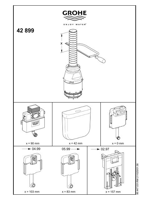 x = 90 mm x = 42 mm x = 157 mm x = 0 mm x = 103 mm x ... - GROHE