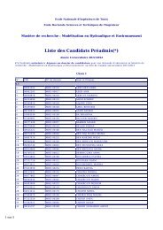 Liste des Candidats PrÃ©admis(*) - Ecole Doctorale Sciences et ...