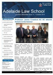 October 2013 newsletter - the Adelaide Law School - University of ...