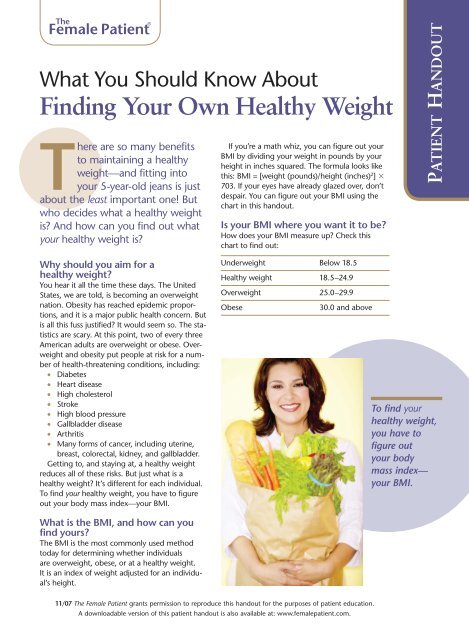 Benefits of maintaining a healthy body weight
