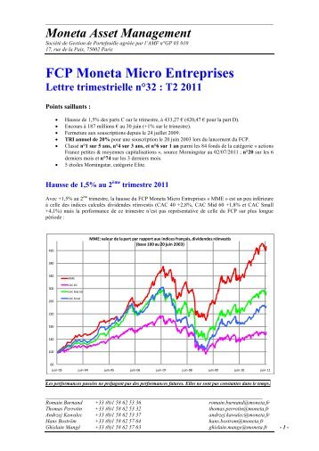 Lettre 2Ã¨me trimestre 2011 - Moneta Asset Management