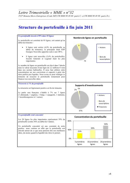 Lettre 2Ã¨me trimestre 2011 - Moneta Asset Management