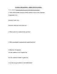 Clinical Reasoning Form âObjective Examination Planning Form