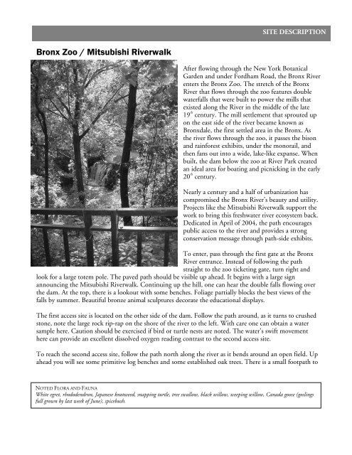 Bronx Zoo / Mitsubishi Riverwalk - Bronx River Alliance