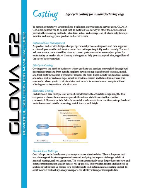 Life cycle costing for a manufacturing edge - Glovia International, Inc.