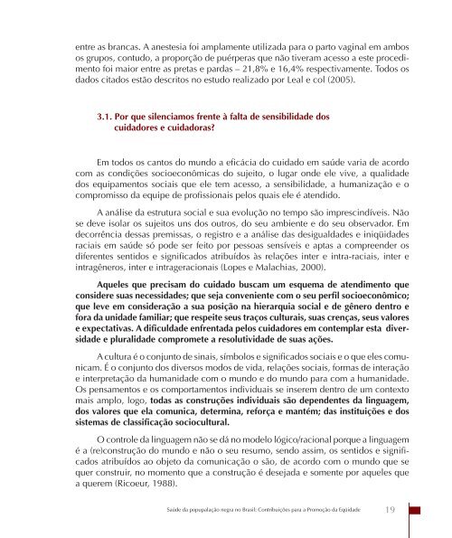 SaÃºde da populaÃ§Ã£o negra no Brasil: contribuiÃ§Ãµes para