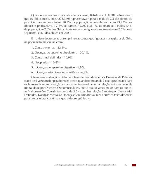 SaÃºde da populaÃ§Ã£o negra no Brasil: contribuiÃ§Ãµes para