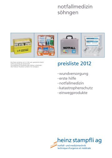 preisliste 2012 notfallmedizin söhngen - Heinz Stampfli AG