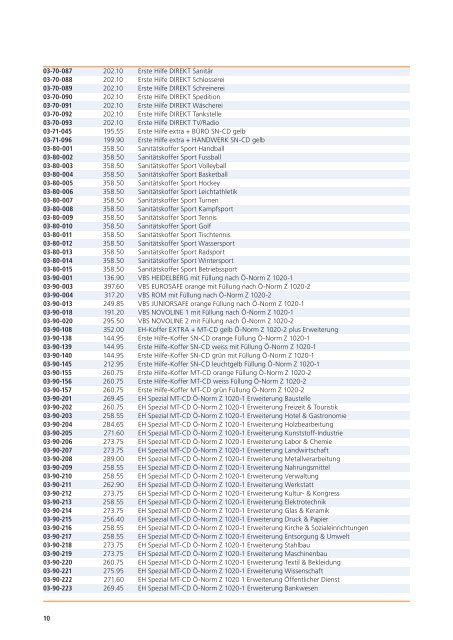 preisliste 2012 notfallmedizin söhngen - Heinz Stampfli AG